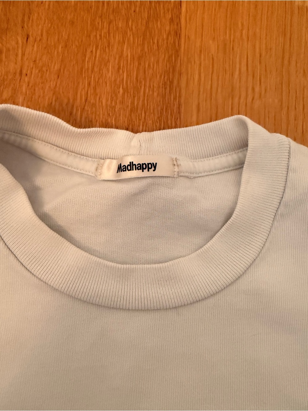Madhappy Heavyweight Tee White Short-Sleeve Tee with Multicolor Alphabet Print - Picture 3 of 5